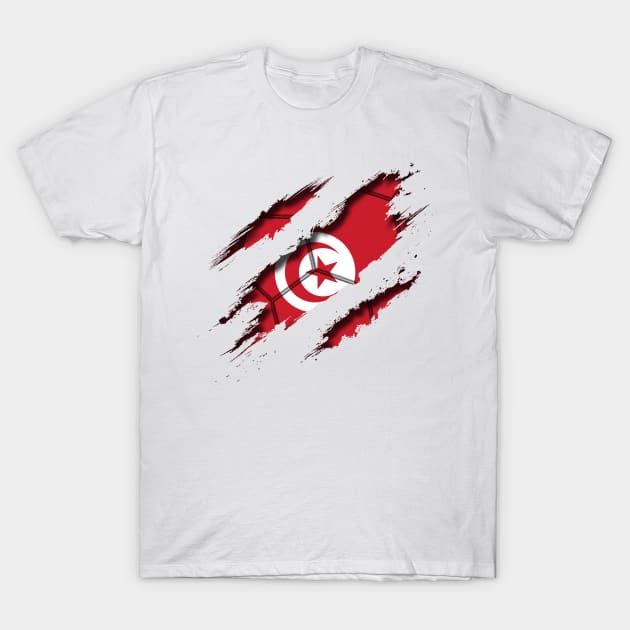 Tunisia Football T-Shirt by blackcheetah